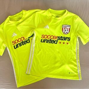 ⚽️Bundle (2) BOYS Adidas “SOCCER STARS UNITED” Soccer Jersey SZ L (Y)